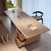 Madeira de Freixo Novo Estilo Chinês Mesa de Chá Madeira Maciça Moderna Simples Zen Sala de Chá Espaço Tranquilo Degustação de Chá Mesa de Chá Kung Fu