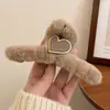 Elegante pinza grande para el pelo para mujer, nuevo pinza de tiburón de felpa 2026, pinza para el pelo de la parte trasera de la cabeza, accesorio para peinar el pelo