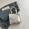 Bolsa Quadrada Pequena de Ombro Único e de Mão, Tendência Casual, Verão, Nova, Bolinhas, Fofa, Feminina, Lona, 2026 Tendência Outono