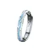 Anillos de Pareja de Plata de Ley S925 con Trébol de Cuatro Hojas Luminoso al por Mayor Estilo Nuevo Lujo Ligero Anillos de Esmalte de Gama Alta Joyería para Hombres y Mujeres