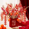 Celebración de Inauguración de Casa, Cubo de la Suerte, Adornos Festivos, Fruta de la Fortuna, Decoración de Inauguración de Casa, Planta en Maceta de Fruta Roja, Decoración de Ceremonia de Entrada de Casa
