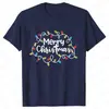 Camiseta Navideña para Hombre Gráfico de Luces Navideñas Fiesta t