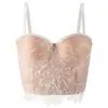 Camisola sexy de renda com lantejoulas e espartilho, estilo europeu e americano, com sutiã embutido e aro