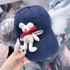 Agente de Compras Coreano Dongdaemun Gorra de Béisbol Adorable con Oso 3D para Mujer, Gorra Versátil con Visera que Hace que la Cara Parezca Más Pequeña