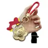 Llave de Oro Puro 999 Flor de Dinero Colgante Decoración para Bolso Regalo para Transmisión en Vivo Año del Caballo Regalo de Año Nuevo Venta al por Mayor