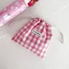 Pantalones de Cuadros Florales con Cordón y Bolsillo con Solapa Bolsa para Guardar Objetos Varios Bolsa Pequeña de Tela para Llevar en la Mano para Llaves, Monedas, Tarjetas Bolsa para Teléfono Móvil