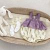 INS Verano Nuevo Bebé Fresco Sling sin Mangas Harper Ropa para Trepar Estampado Tulipán Bolsa Ropa de Pedo para Bebé Niñas