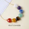 Pulsera de Corazón de Cristal de Colores, Pulsera Tejida a Mano, Pulsera con Forma de Corazón de Cristal Natural Transfronteriza, Regalo de Joyería para Niñas