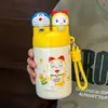 Taza Térmica Doraemon 316 Acero Inoxidable de Gran Capacidad Taza de Dibujos Animados Linda para Mujer Portátil Taza de Doble Uso Taza de Agua para el Hogar