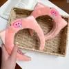 Linda Diadema Rosa de Cerdo para Mujer en Otoño e Invierno Felpa para Lavado de Cara Maquillaje Presión del Cabello Diadema Dulce de Chica Corazón Pasador Accesorios para el Cabello