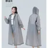 Impermeable ultraespeso no desechable, poncho de lluvia largo portátil, impermeable duradero para exteriores, protección de cuerpo completo contra lluvia intensa, ligero, transfronterizo