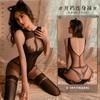 Ropa interior sexy Manyan tirantes sexys perspectiva entrepierna abierta tipo cheongsam calcetines de una pieza medias sexys una generación de 9322