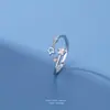 Anillo de Plata de Ley S925 con Estrella de Cinco Puntas para Mujer Moda Elegante Nicho Diseño Simple Estilo Frío Anillo para Dedo Índice Envío Directo