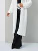 Cardigan de Tricô Branco Imitação de Visão Cruzada Roupa Externa Feminina Outono e Inverno Solto Pelúcia Fofo Longo