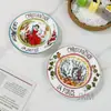 Plato retro de cerámica estilo europeo de 8 pulgadas hotel restaurante occidental plato para bistec de porcelana ósea 4 redondos caja de regalo embalaje de regalo