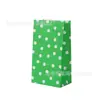 Saco de papel Kraft plano colorido com doces de bolinhas para embalagem de doces, lanches de panificação, presentes para crianças, saco de armazenamento