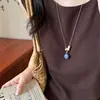 Collar con Colgante Largo de Madera Estilo Bosque Retro para Mujer Cadena de Suéter de Nicho de Gama Alta Accesorios Decorativos Estilo Étnico Zen