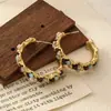 Pendientes de Aro con Forma de C de Colores Retro de Lujo Ligero Francés con Cuentas y Aguja de Plata 925 Diseño Original Pendiente Creativo de Perla para Mujer