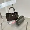 Bolso de Mano Retro con Estampado de Leopardo Otoño Invierno Mujer Nuevo Estilo 2026 Bolso Tote Pequeño de Gamuza Maillard Bolso Versátil de Hombro Cruzado