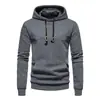Moletom com Capuz Waffle Masculino, Pulôver Liso com Bolso Canguru, Blusa Esportiva Casual, Fornecimento Exclusivo Transfronteiriço