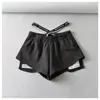 Shorts de Cintura Alta para Mulheres no Verão Estilo Sexy Cintura Elástica Etiqueta na Cintura Soltos de Perna Larga Casuais Hot Pants