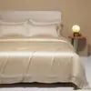Xiangling Premium Conjunto de Roupa de Cama de Quatro Peças Cor Sólida Tencel Importado Estilo Simples e Luxuoso: Lençol, Capa de Edredom, Fronha e Acessórios de Cama