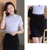 Camisa Profesional para Mujer de Manga Corta Ropa de Trabajo para Recepción de Banco Traje Venta de Verano Moda Femenina Vestido Camisa Elegante OL