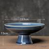 Cerámica China Flor de Loto Plato Alto para Frutas Plato para Bocadillos de Té Plato para Pasteles Bandeja para Frutas Frutas Secas Plato de Postre Creativo para el Hogar