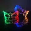 Gafas LED de Colores Brillantes de Venta Caliente Transfronterizas Gafas de Ciencia Ficción Máscara de Mascarada de Media Cara para Fiesta de Navidad Bar DJ