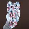 Horquilla de Lazo de Cinta Larga Floral Transfronteriza Estilo Francés Súper Hada Corazón de Niña Parte Posterior de la Cabeza Accesorios para el Cabello con Lazo Floral