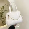 Bolso Peludo Transfronterizo, Bolso Cuadrado Pequeño de Perlas Versátil y de Moda, Bolso Cruzado de Textura Otoño e Invierno para Mujer, Bolso Peludo