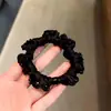 Goma para el pelo de cristal a rayas y cuadros, estilo coreano casual, simple, versátil, accesorio para el pelo para moño, moda retro
