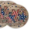 Jogo Americano Redondo Dia da Independência Americana Estrela Vermelho Azul Branco Estampa Jogo Americano temu Venda Quente Vendas Diretas da Fábrica