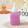 Botella gotero cosmética de 30 ml con incrustaciones de diamantes para comercio exterior transfronterizo, botella para aceites esenciales, botella gotero de vidrio, botella de muestra
