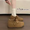 Botas de neve femininas 2026 extremamente estilosas com aumento interno de 7 cm de altura, sola grossa e forro de lã, mocassins