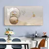 Colgante de pared para influencers decoración horizontal de lujo ligero pintura de porcelana de cristal reloj sala de estar reloj moderno reloj de pared para el hogar pintura decorativa hogar
