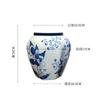 Jingdezhen Antiguo chino azul y blanco cerámica tarro octogonal jarrón de cerámica estilo lujo ligero decoración de sala de estar adornos de cerámica