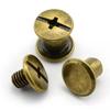 Rebites de Bronze em Forma de I de 9,5 mm, Rebites Simples e de Cabeça Dupla, Conectores para Álbuns, Parafusos de Travamento