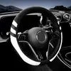 Funda para volante de coche con costuras de cuero, un artículo popular de exportación transfronteriza, apta para todas las estaciones, protector de volante sin anillo interior