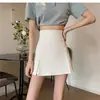 Novos Shorts Pretos com Fenda Verão 2026, Moda Coreana Versátil de Cintura Alta, Calça Saia Slimming que Abraça o Quadril com Fenda para Mulheres