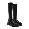 Botas altas hasta la rodilla de nuevo estilo para mujer 2024 con suelas gruesas y cremalleras laterales, diseñadas para hacer que las piernas parezcan más delgadas
