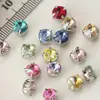 6mm Satélite Colorido Laser K9 Vidro Garra Pequena Redondo Proteína Cristal Iridescente Costurado à Mão Strass para Decoração de Roupas DIY