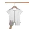 Enterizo de Manga Corta de Verano para Recién Nacidos, Conjunto para Gateo de Bebés, Enterizo Corto para Bebé, Estampado Floral, Unisex, Monos Delgados de Jacquard