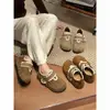 Pacote Completo de Sapatos Birkenstock 2026 Novo Modelo Bico Redondo Salto Escondido Sapatos Baixos Versáteis para o Dia a Dia Estilo Campus Francês para Meninas