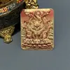 Pingente Thangka Cinco Mestres Oito Budas Zodíaco Manjusri Bodhisattva Pingente Relevo Tridimensional Thangka Caixa Gawu