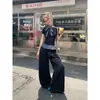 Camiseta de Manga Curta Patchwork Xadrez com Renda Mr [Rayon] para Mulheres Verão Slim Design de Ombro Direito Top Estilo Ballet