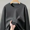 Camiseta de manga larga para hombre, capa interior de otoño para hombre, camiseta base elástica de corte holgado, camiseta estampada estilo coreano ins para hombre