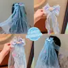Velo para Niños, Cola de Sirena Colorida de Princesa, Tocado Súper Hada Dulce, Regalo de Cumpleaños, Cinta, Accesorio de Cabello Degradado para Bebé