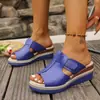 Nueva colección de verano: Sandalias de mujer con cuña, punta abierta, suela gruesa y diseño de boca de pez, perfectas para usar al aire libre en Europa y América, disponibles en tallas grandes