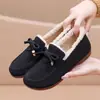 Sapatos de Algodão Femininos 2026 Outono Inverno Mocassins Femininos Com Pelúcia Quente Sapatos Casuais de Fundo Plano Sapatos Preguiçosos Slip-on Sapatos Femininos Tendência